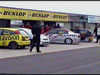 Outside the garage